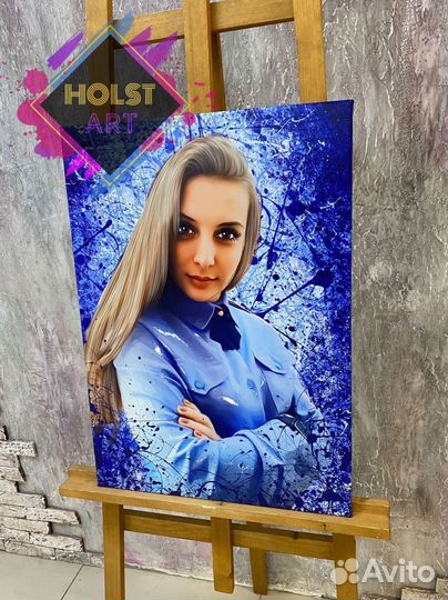 Портрет по фото на холсте