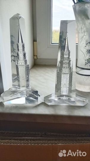 Композиция из стекла, с гравировкой Кремль