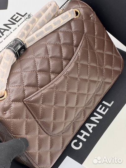 Сумка Chanel цепочка-ремень кожа коричневая