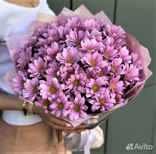 9 Розовых хризантем букет №458
