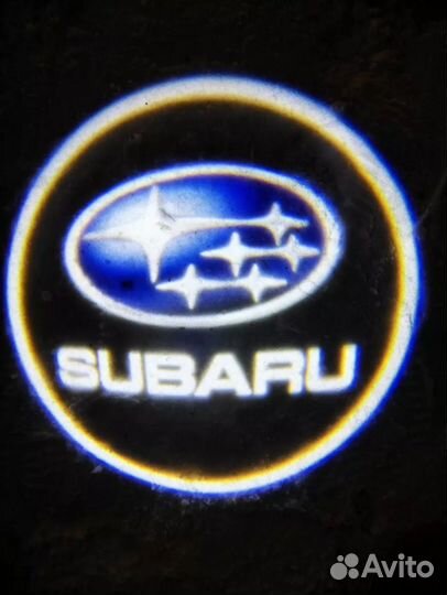 Проекция логотипа авто в двери 2 шт Subaru/Субару