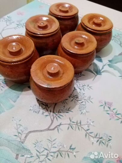 Горшок для запекания глинянные, с крыжечками СССР