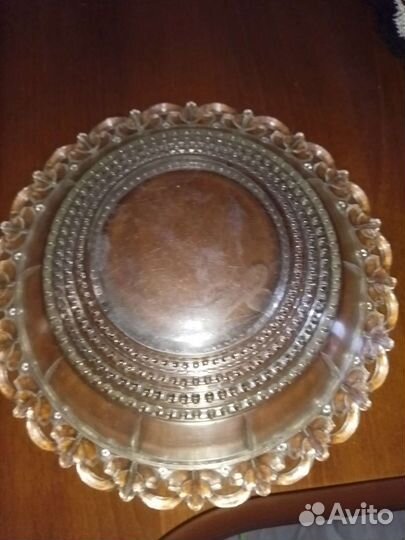 Салатница стеклянное кружево винтаж