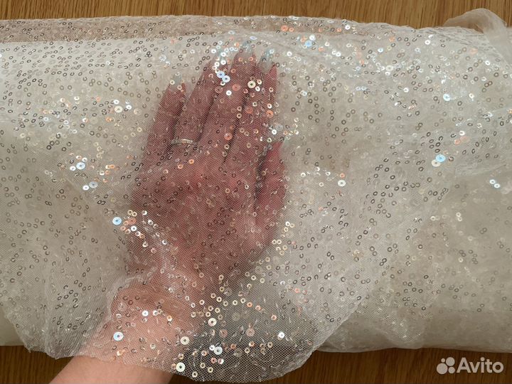 Сеточка с расшитой пайеткой, ткань
