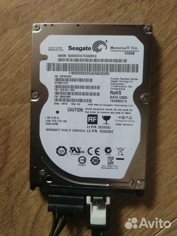 Hdd 500gb/1000gb для ноутбука