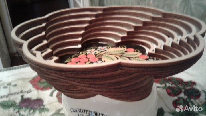 Хлебница/конфетница,поднос Жостово,ложки,корзинки