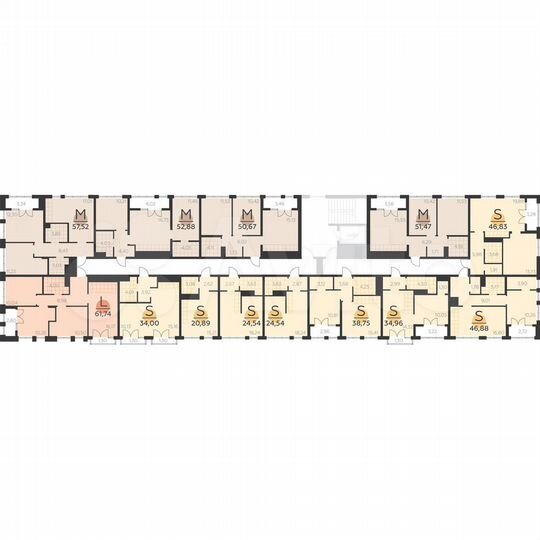 1-к. квартира, 46,9 м², 2/5 эт.
