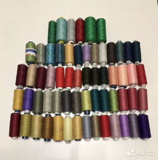 Отрезы ткани, кружево, нитки швейные