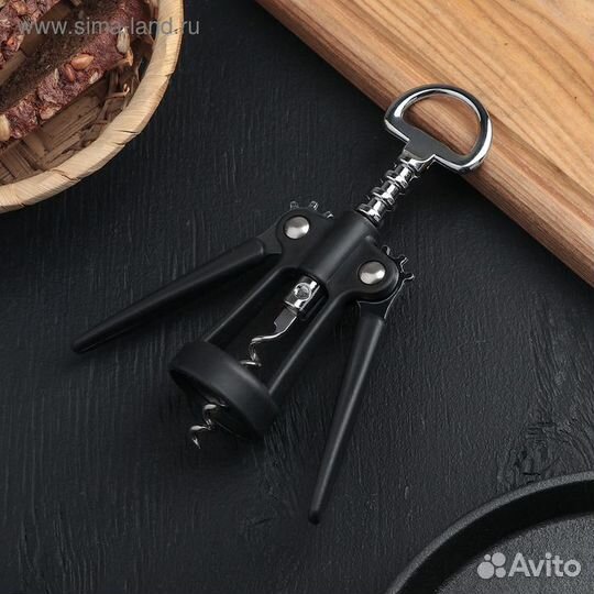 Штопор Доляна «Профи», 19 см, цвет чёрный