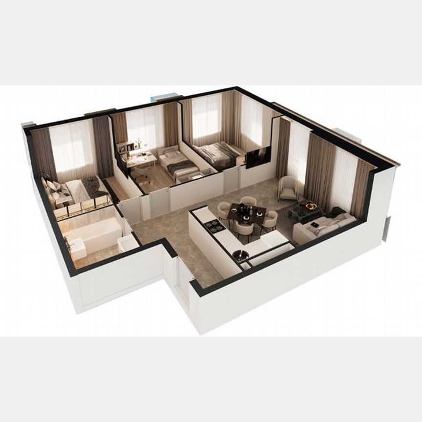 3-к. апартаменты, 65,3 м², 2/30 эт.