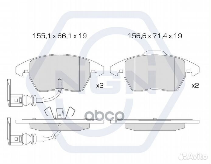 Колодки тормозные дисковые керамические перед