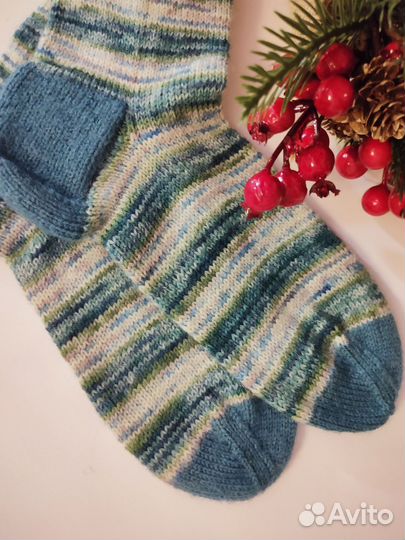 Носки шерстяные вязаные