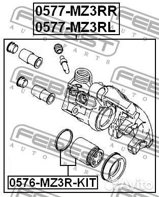 Суппорт тормозной задний правый