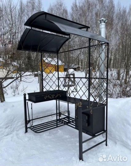 Кованый мангал с печкой