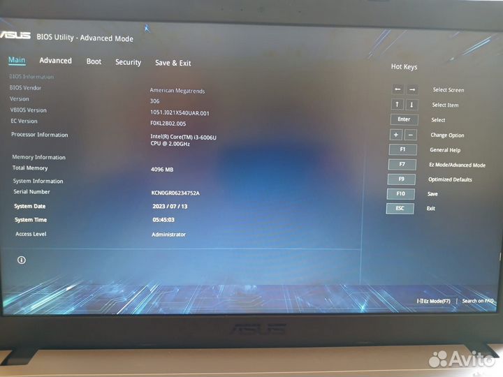 Ноутбук asus VivoBook X540UA-DM3033