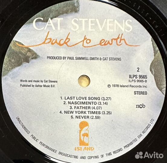 Cat Stevens–Back To Earth (Скандинавия 1978г.)