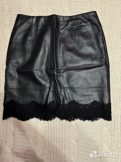 Юбка кожаная 44