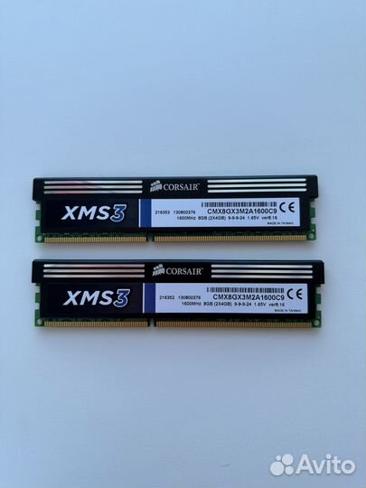 Оперативная память Corsair DDR3 8 gb (2x4 gb)