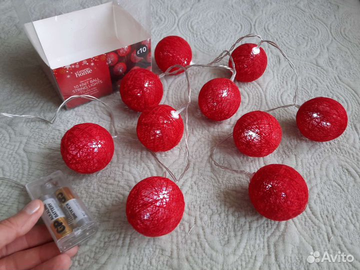 Ночник гирлянда украшение интерьер шарики огоньки