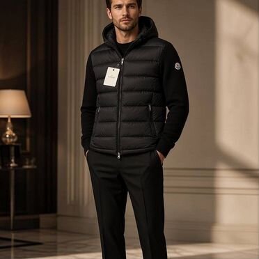 Кардиган Moncler мужской черный LUX качество