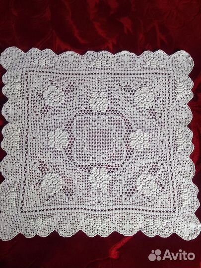 Салфетка вязаная, ручная работа, винтаж Европа