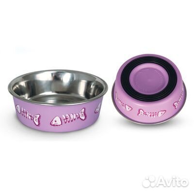 Triol Миска металлическая на резинке Рыбка 0,25л 0