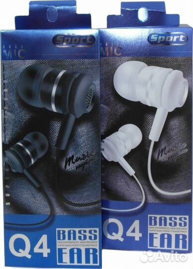 Наушники Q4 с микрофоном, Черные