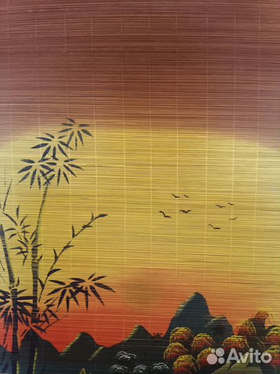 Панно из бамбуковой соломки Вьетнам времен СССР