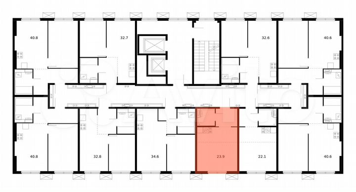 Квартира-студия, 23,9 м², 8/17 эт.