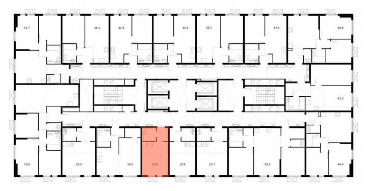 Квартира-студия, 19,9 м², 5/33 эт.
