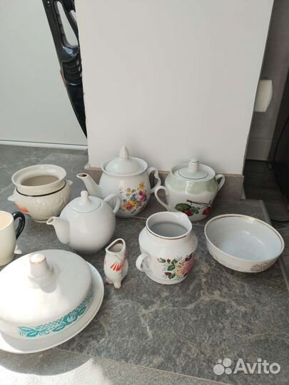 Посуда СССР. сахарница.заварочный чайник. молочник