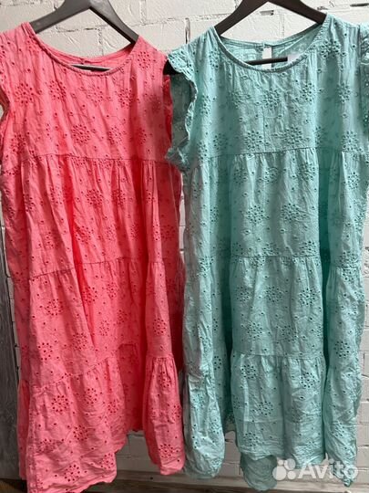 Платье италия лен хлопок шитье большой размер