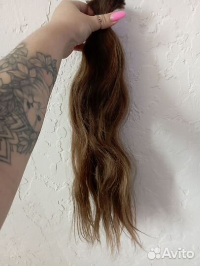 Волосы для наращивания 50 см русый натуральный