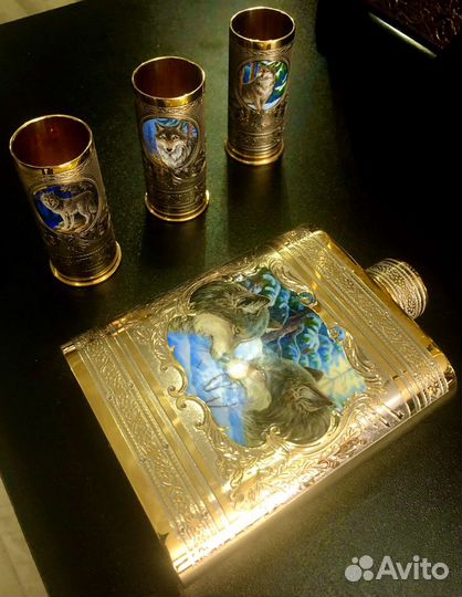 Набор охотника фляга стопки нож