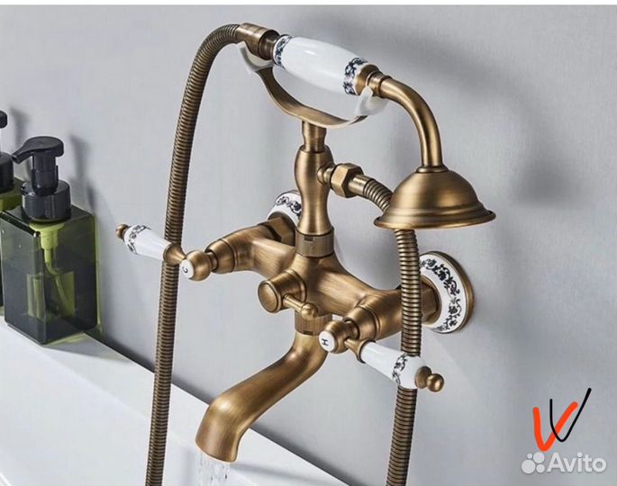 Смеситель ретро керамика компллект для ванны