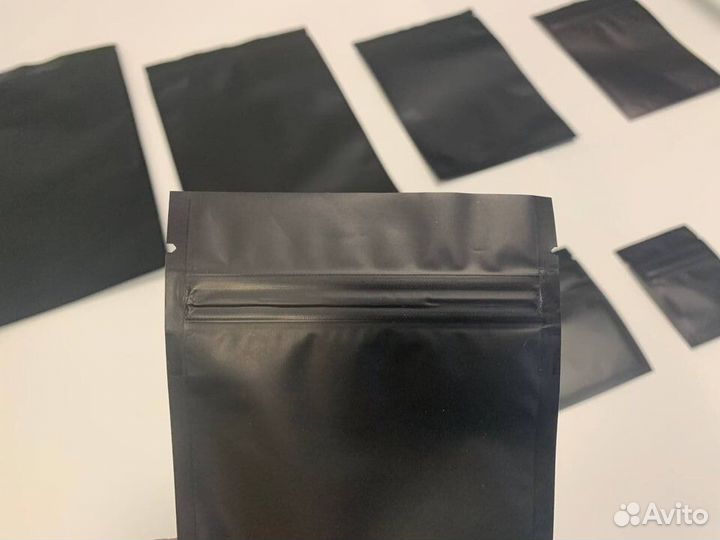 Металлизированные пакеты ZIP lock черные, матовые
