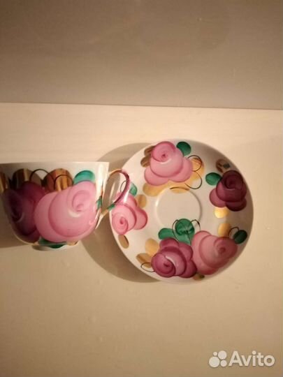 Чашка с блюдцем фарфор Дулево