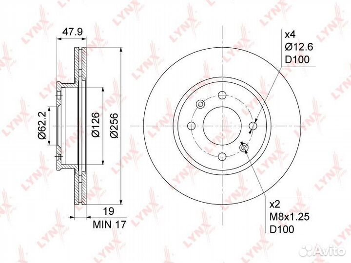 Диск тормозной перед