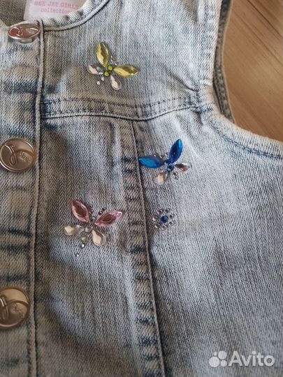 Джинсовая жилетка для девочки