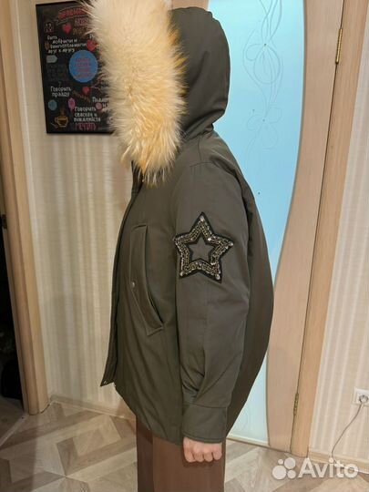 Парка с натуральным мехом 48 50