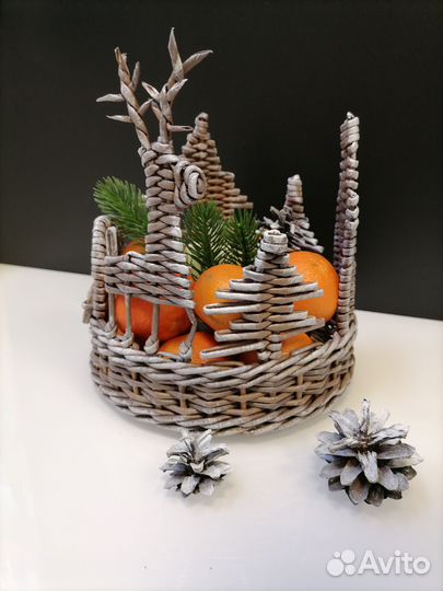 Новогодний декор поднос