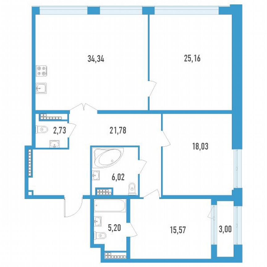 2-к. квартира, 130 м², 12/23 эт.