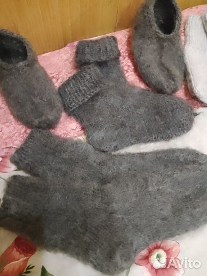 Носки,варежки из козьего пуха,ручная работа