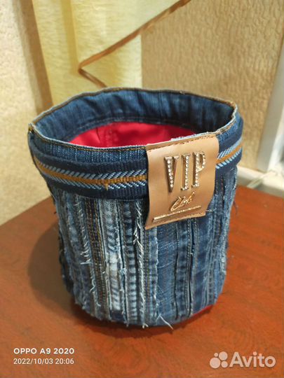 Джинсовая корзинка