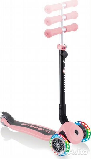 Самокат Globber GO UP foldable lights пастельно-ро