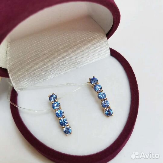 Золотые серьги, дорожки, 585проба