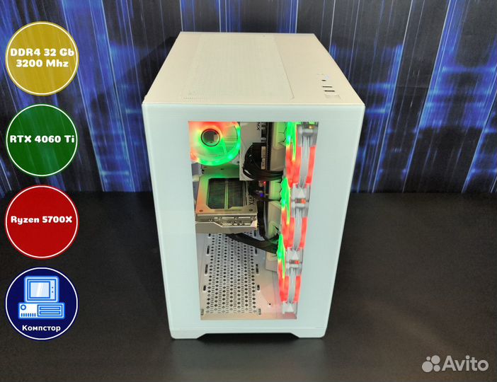 Игровая система AMD5700X-RTX4060Ti-32DDR4-NET0-A520