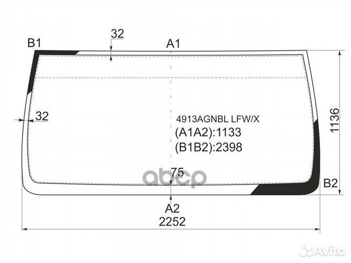 Стекло лобовое MAN TGA sleeper CAB 00- 4913agnb