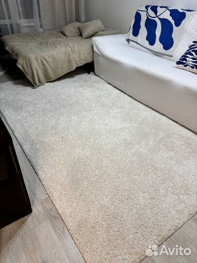 Ковер с длинным ворсом белый 290*300