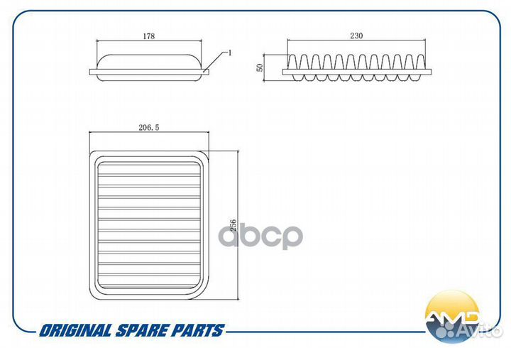 Фильтр возд. MR968274/AMD.FA816 mitsubishi (Out